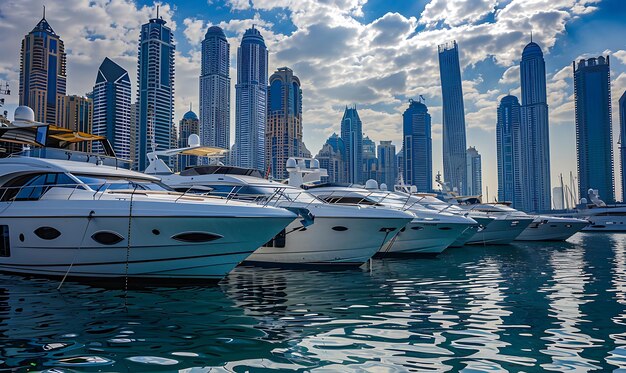 boats yachts parked famous marina district dubai 1026019 15793